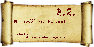 Milovánov Roland névjegykártya